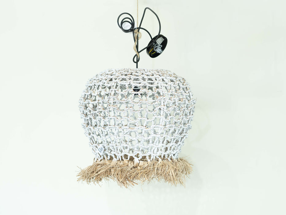 Abaca Lamp with Rope - White