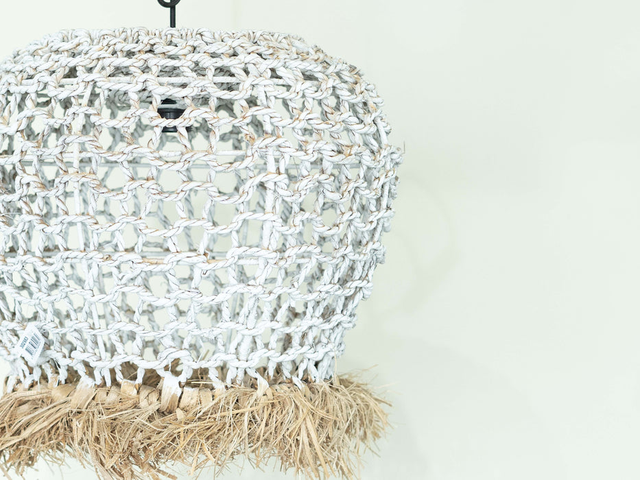 Abaca Lamp with Rope - White