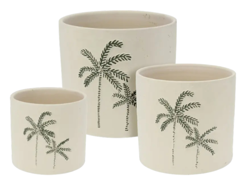 Flower pot with tree decal 13x13x12