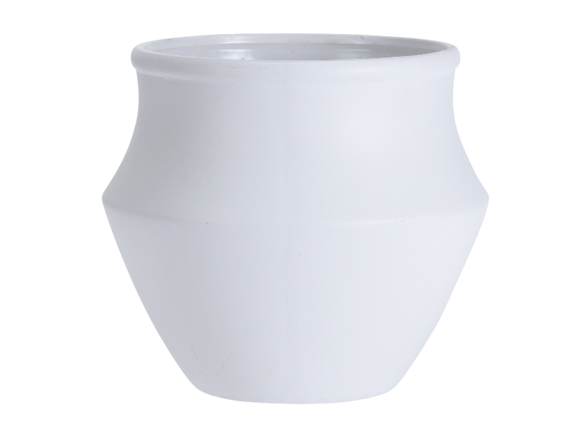 Curv white terra pot 21x21x8cm