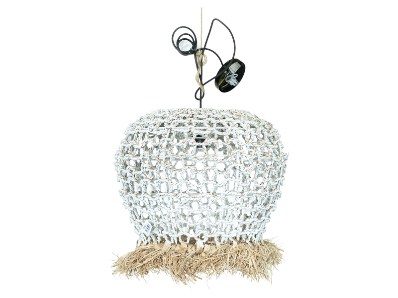 Abaca Lamp with Rope - White 'W43 x H35