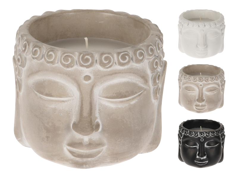 Citronella candle in buddha head