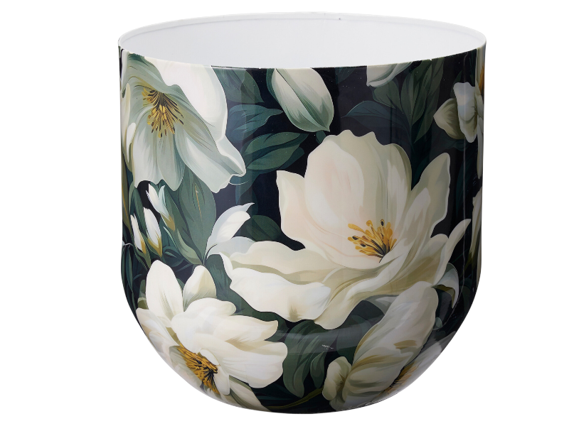 Vase flower print 23x23x21cm