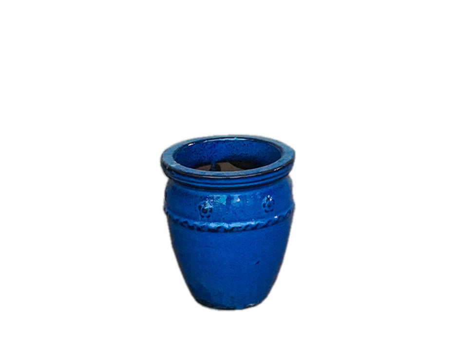 Rim Glazed Dark Blue Pot
