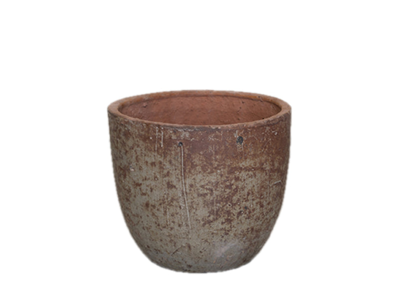 Rustic Round Ceramic Pot - Rustic
