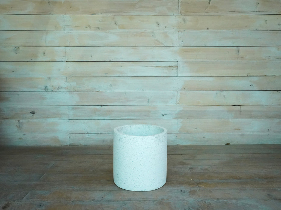 Terrazzo Round Pot - White