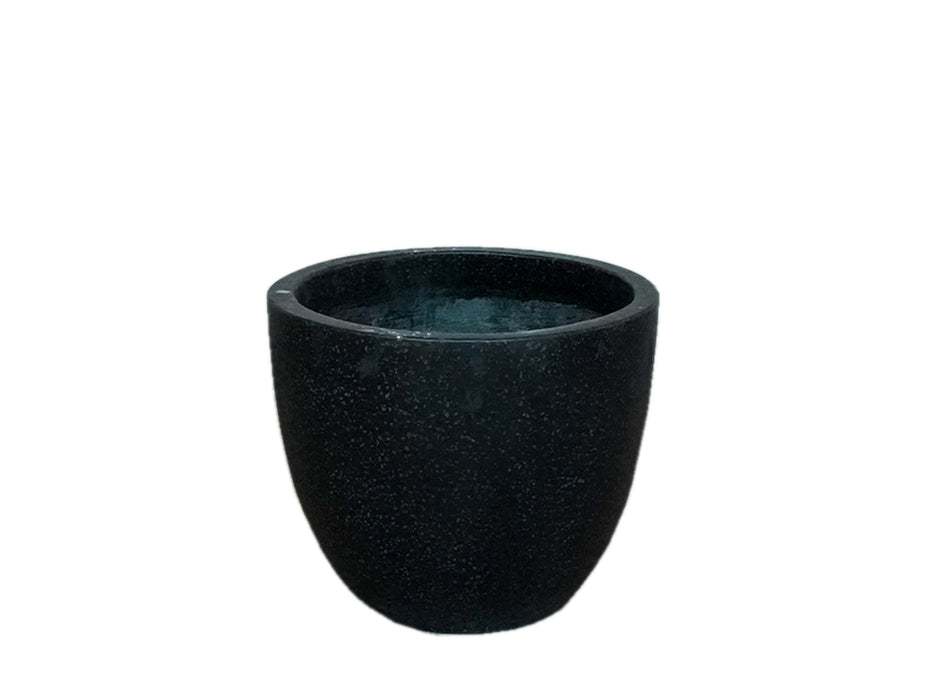 Terrazzo Egg Cement Pot - Black