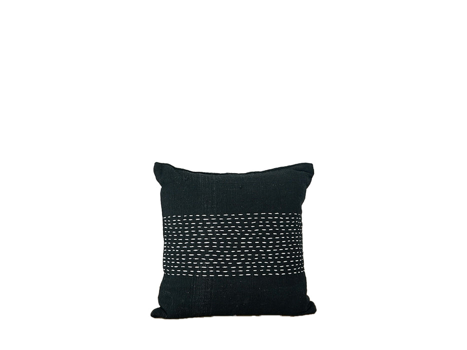 Kenur Stitch Cushion - Black