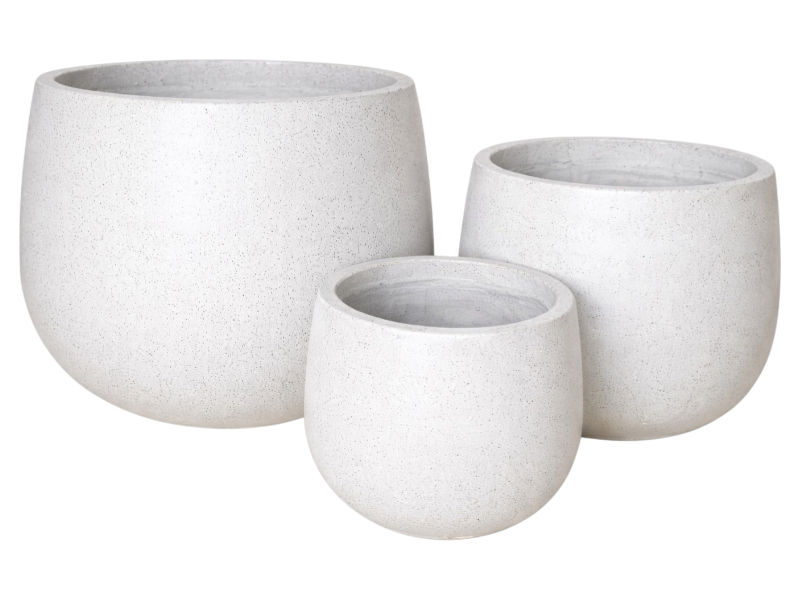 Terrazzo short bell pot W35xH32 'WH