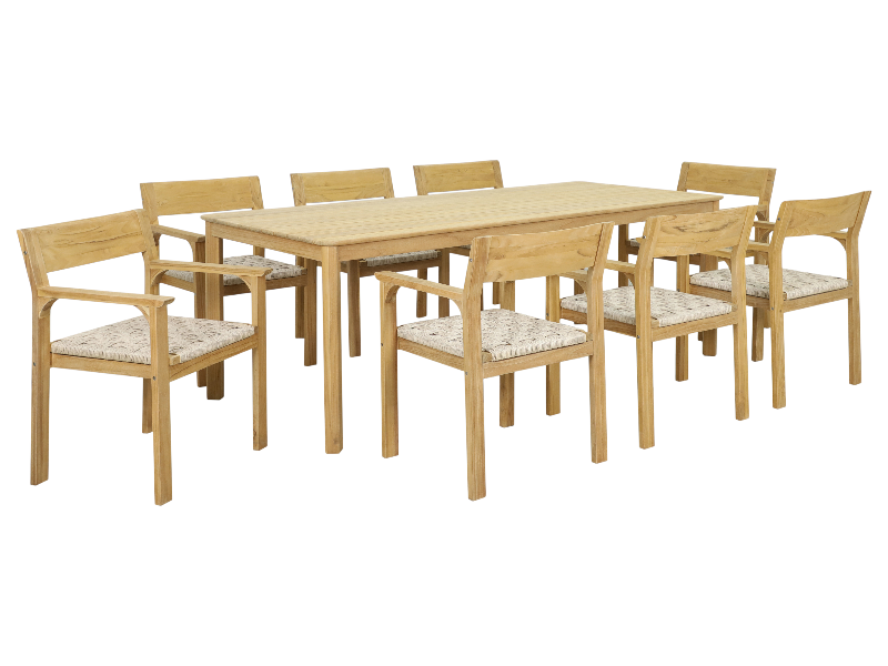 Sicily dining table set 2200x950mm