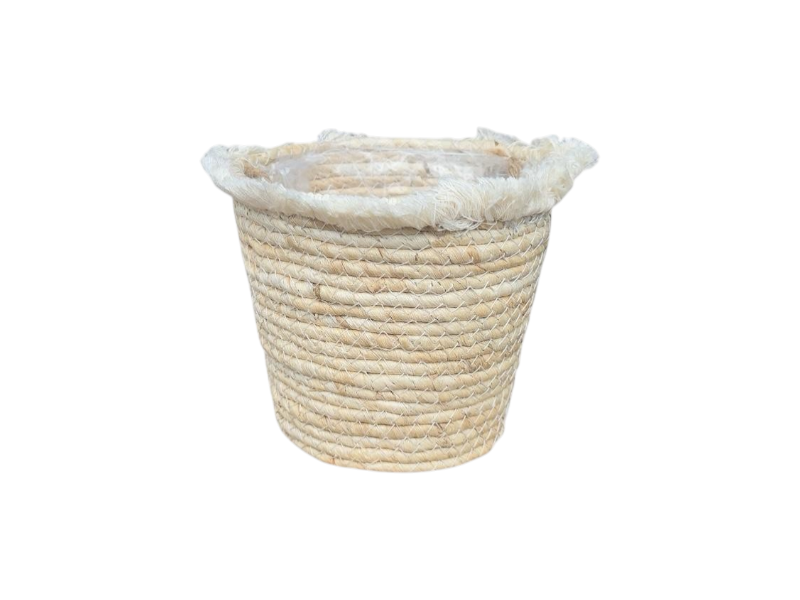 Basket straw hanging 19x16cm