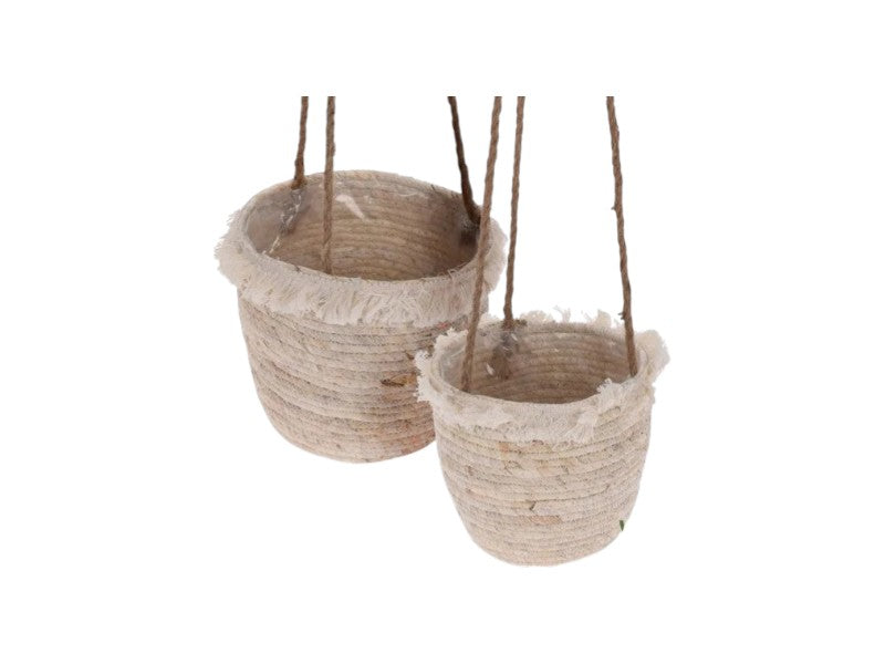 Basket straw hanging 19x16cm