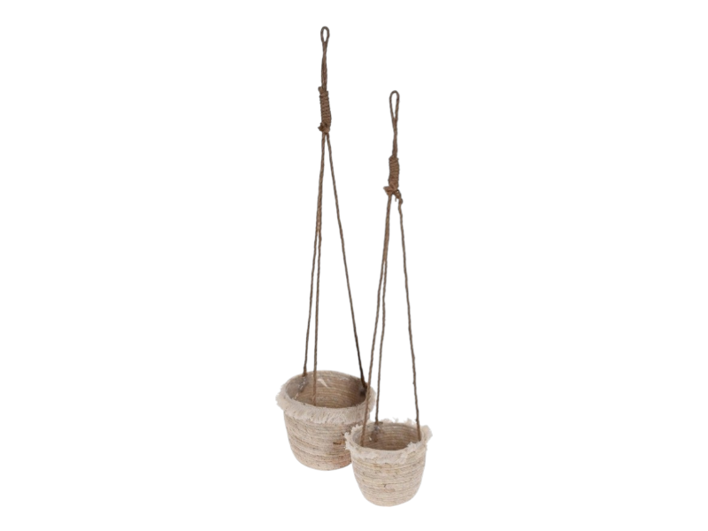 Basket straw hanging 19x16cm