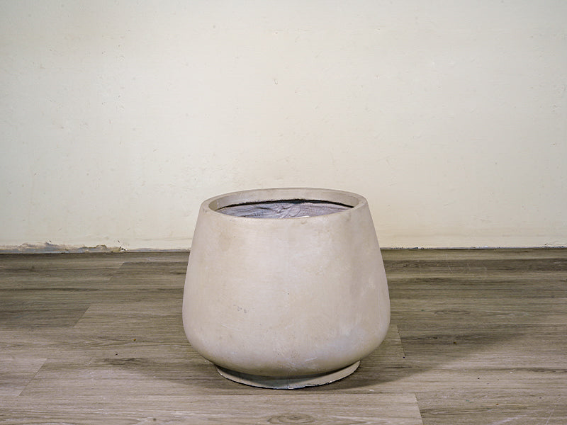 LT Round Fibre Clay Pot - Beige