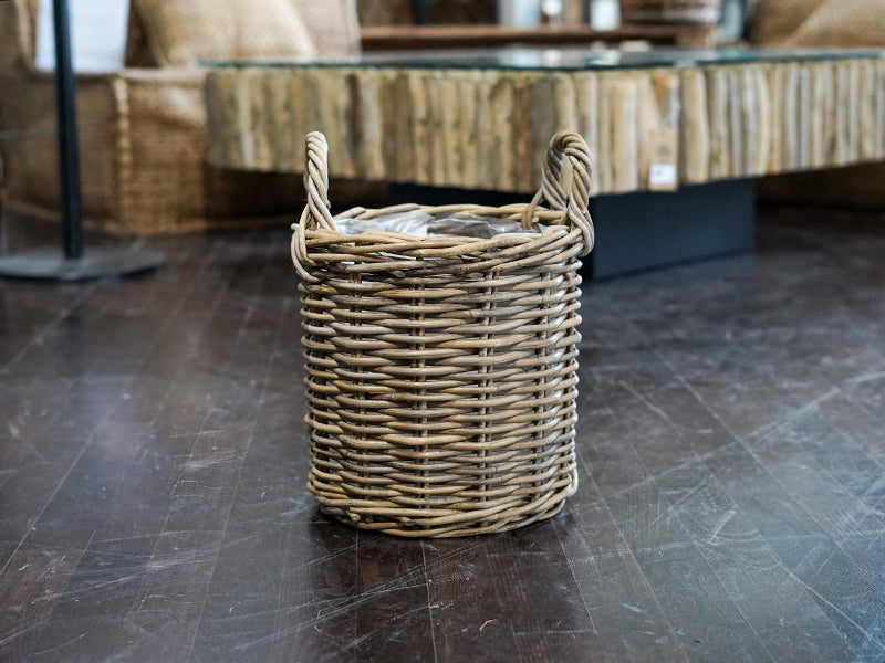 Hena Round Basket - Grey - Small