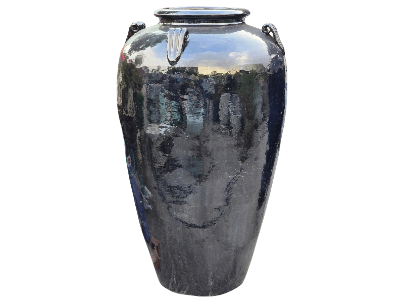 Glazed tall eared jar 78x78x135 'SBK