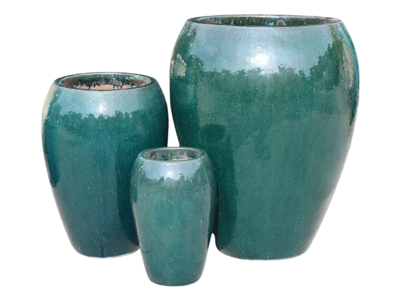Glazed jar planter 33x33x43 'BGR