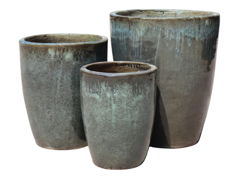 Glazed V-planter 35x35x44 'MGR