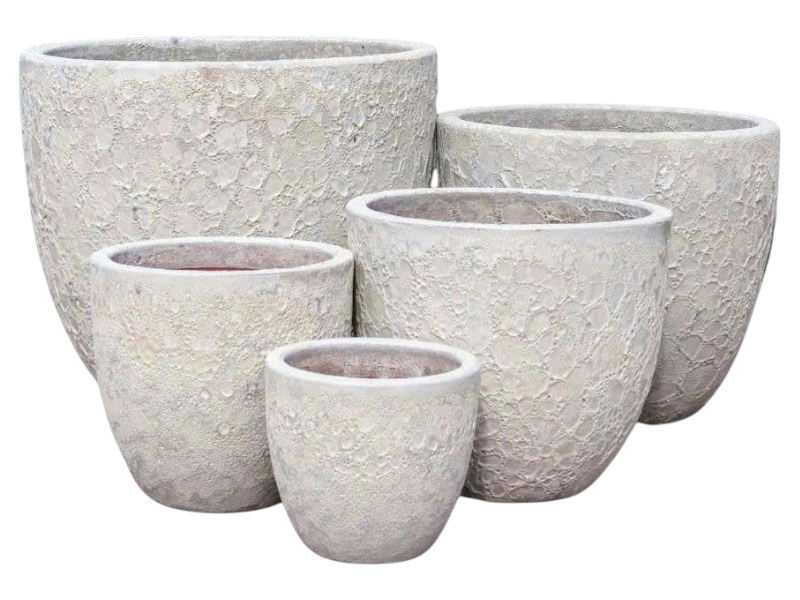 Atlantis egg shaped pot 38x30 'WH