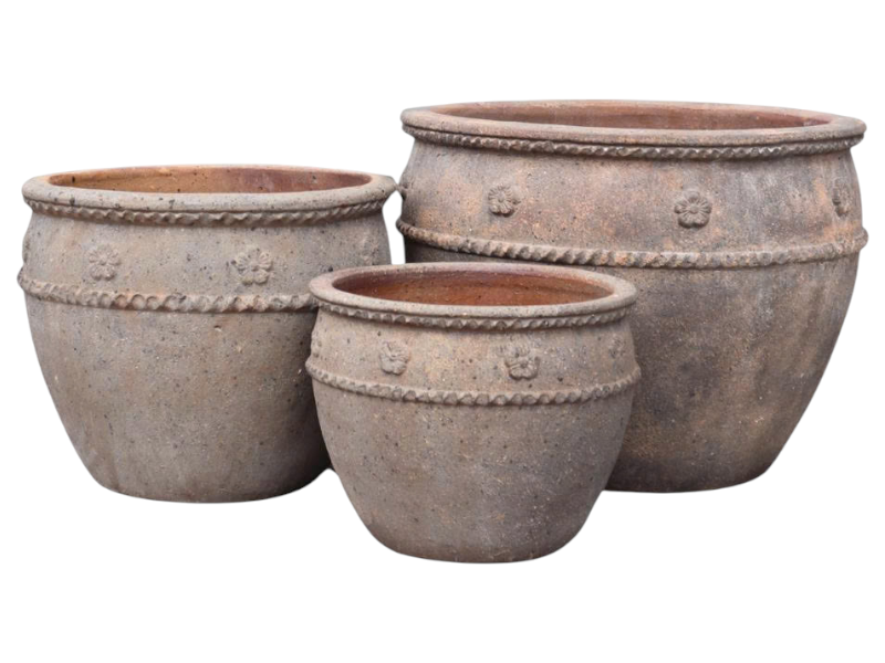 Riveted round pot 64x64x48