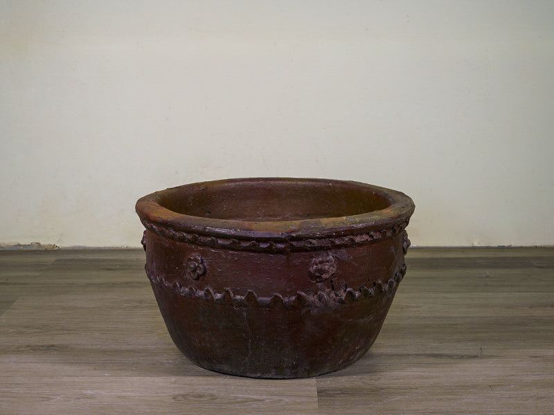 Low Apricot Clay Pot
