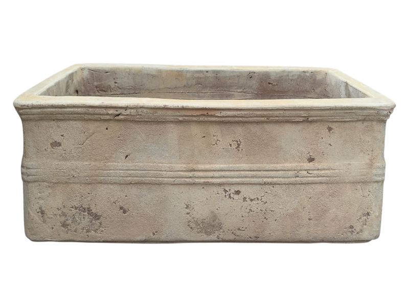 TH Lined Rect Ant. Terra pot 35x35