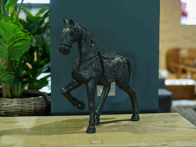 Ornament Polyresin Horse - Black