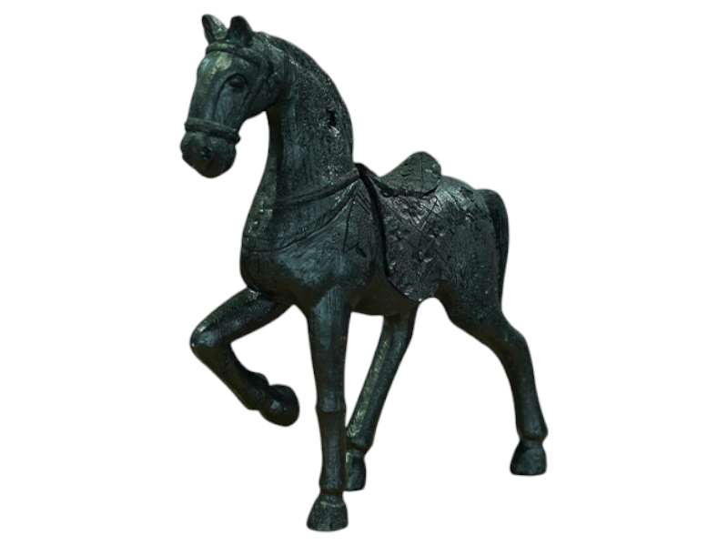 Ornament Polyresin Horse - Black