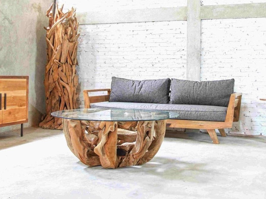 Zena Coffee Table with Glass Top — The Garden Concept