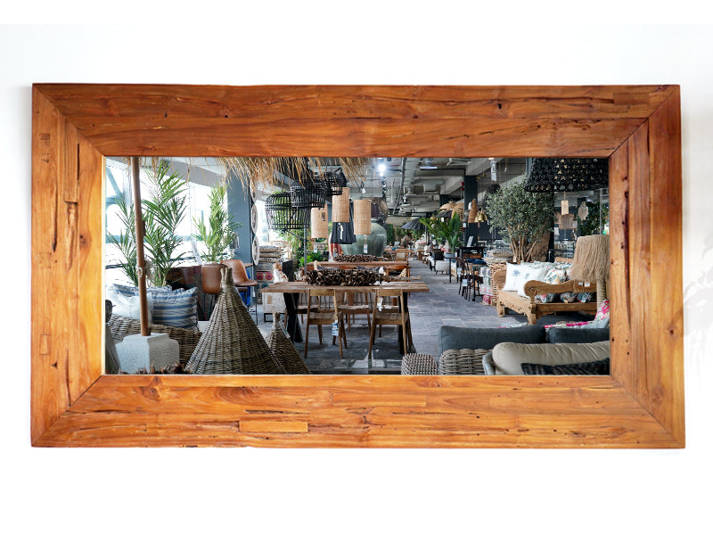 Recycled Teak Mirror Natural H180xW100