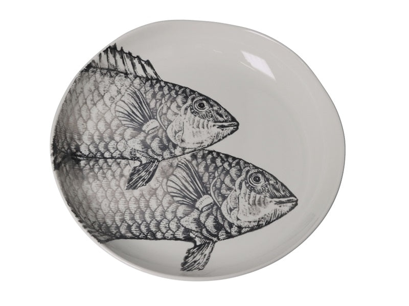 Bowl 2 Fish Ceramic Off-White